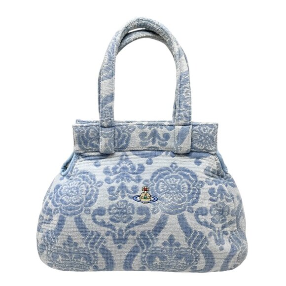 Vivienne Westwood Vintage Orb Logo Terry Cloth Tote Bag Light Blue [106030] - Picture 5 of 13
